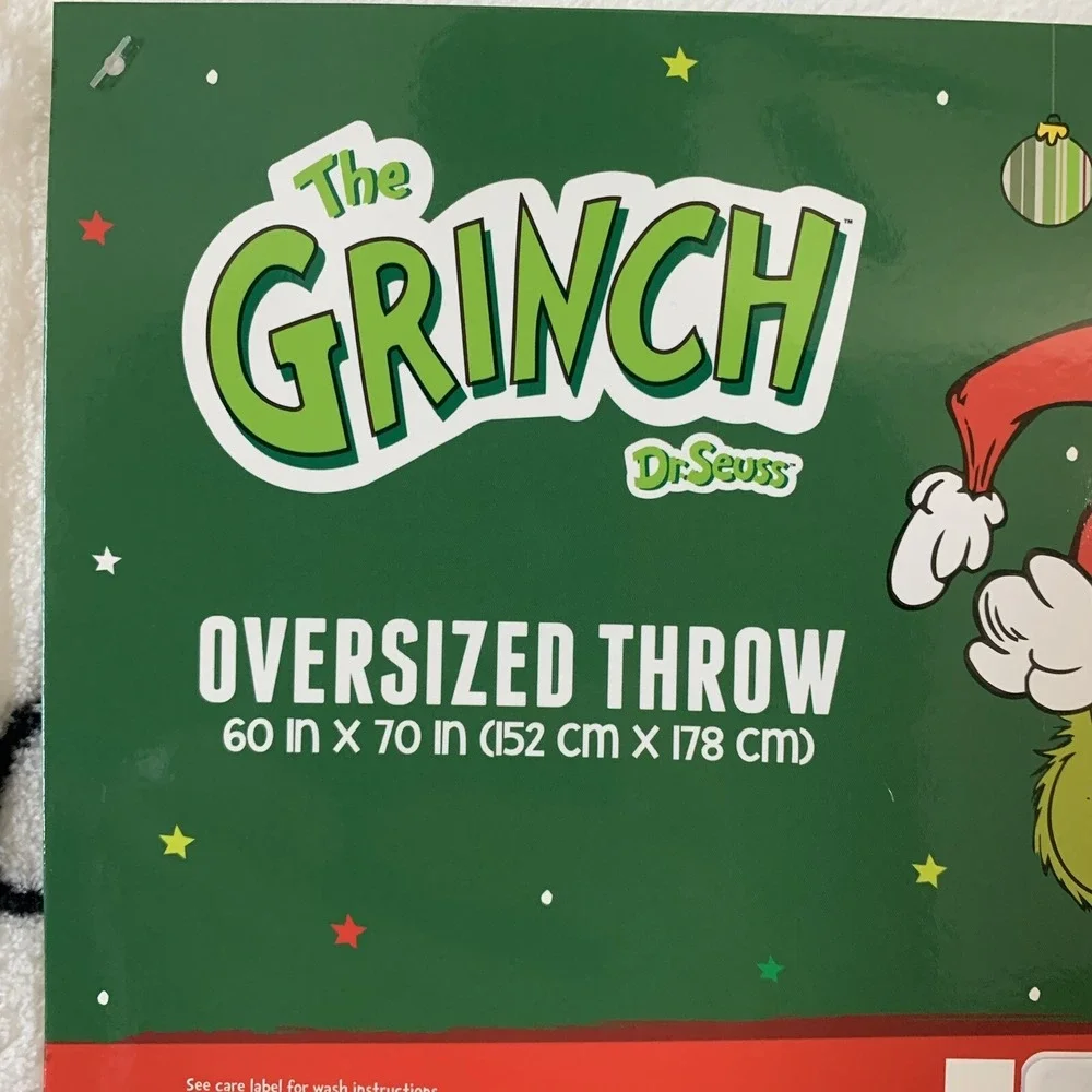 Dr. Seuss The Grinch Christmas Holiday Oversized Plush Throw Blanket 60